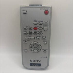 Sony Silver and Red DVD Remote Control